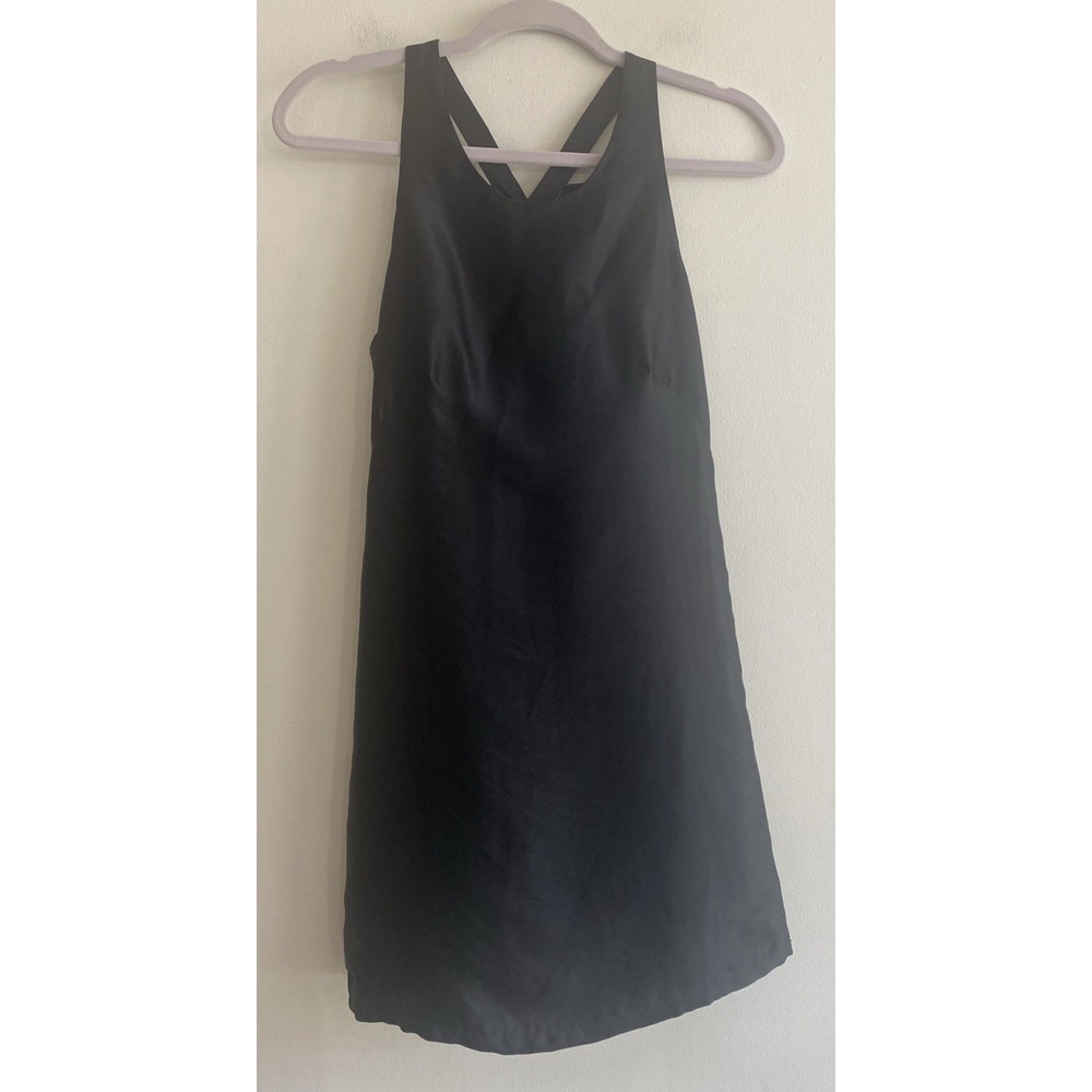 Moschino Black Silk Dress Bow Back‎ Size 4 Designer LBD Cocktail